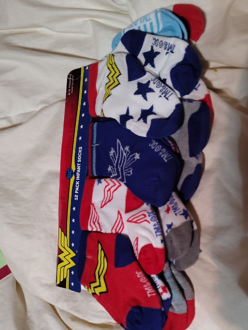 DC Infant Socks Pack - Red, Blue, White, Gray